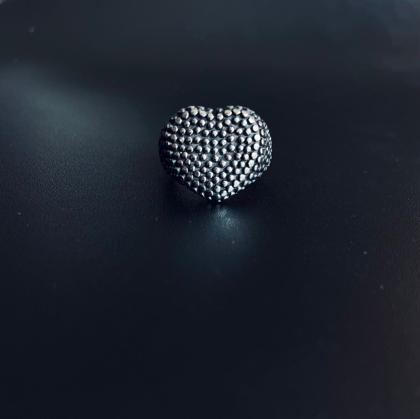 Signet Silver Ring - Heart Beat