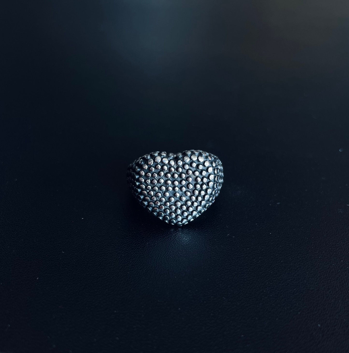 Signet Silver Ring - Heart Beat