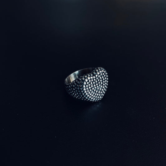 Signet Silver Ring - Heart Beat