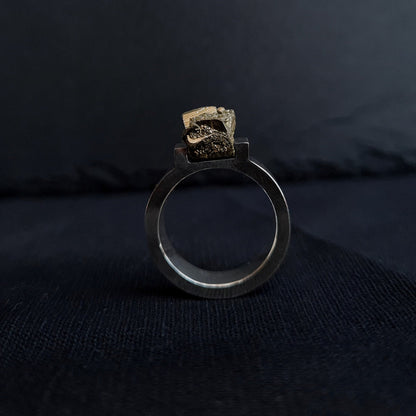 raw pyrite custom ring