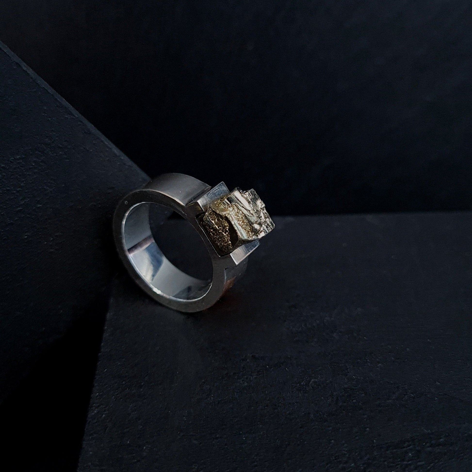 Pyrite Silver Ring