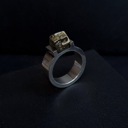 raw pyrite custom ring