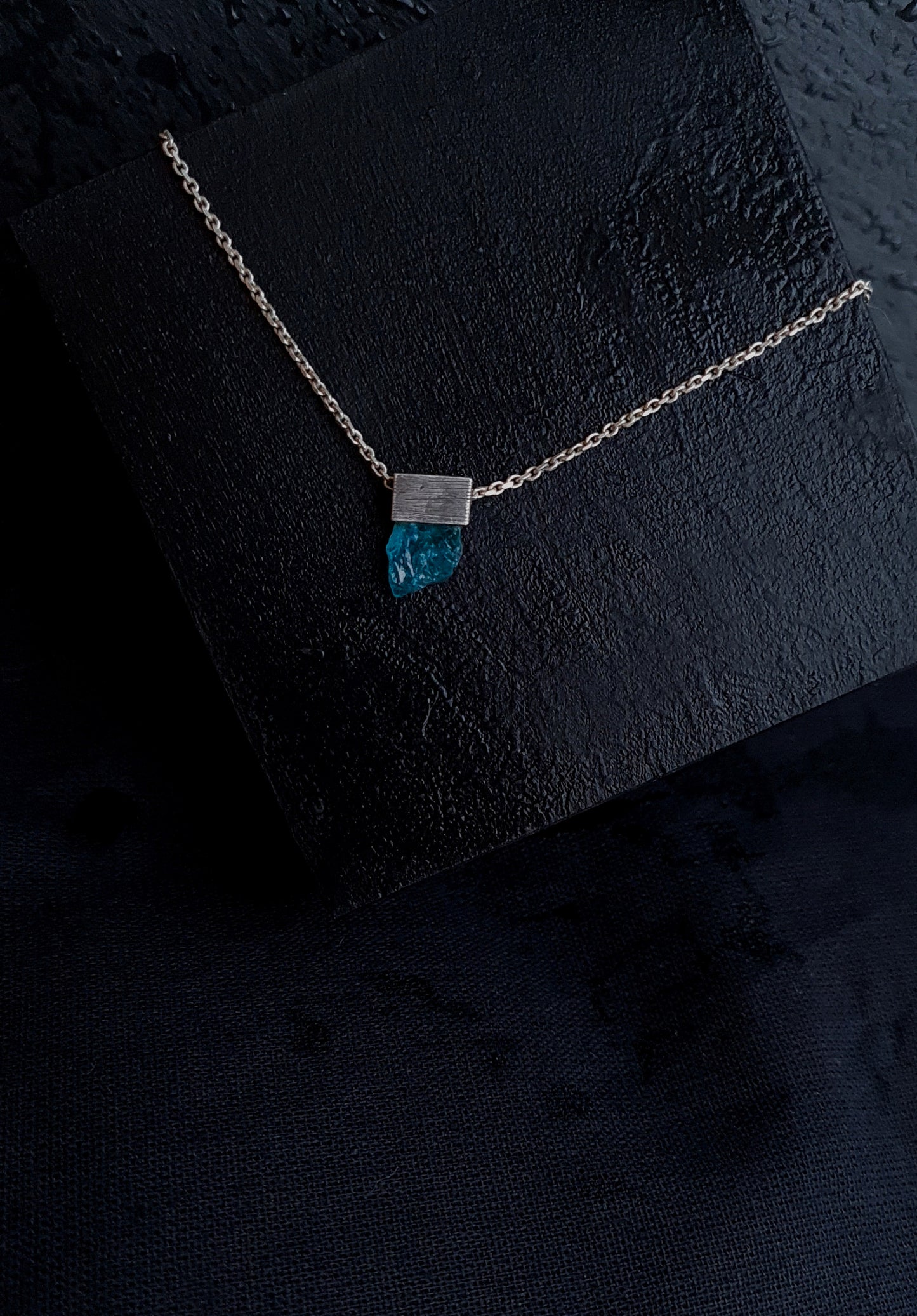 Silver Pendant Necklace with Apatite Crystal