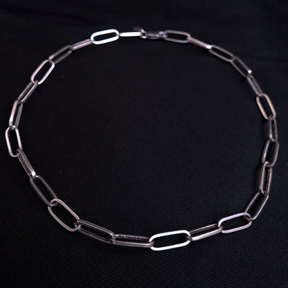 Chunky Solid Silver Chain Collar Necklace