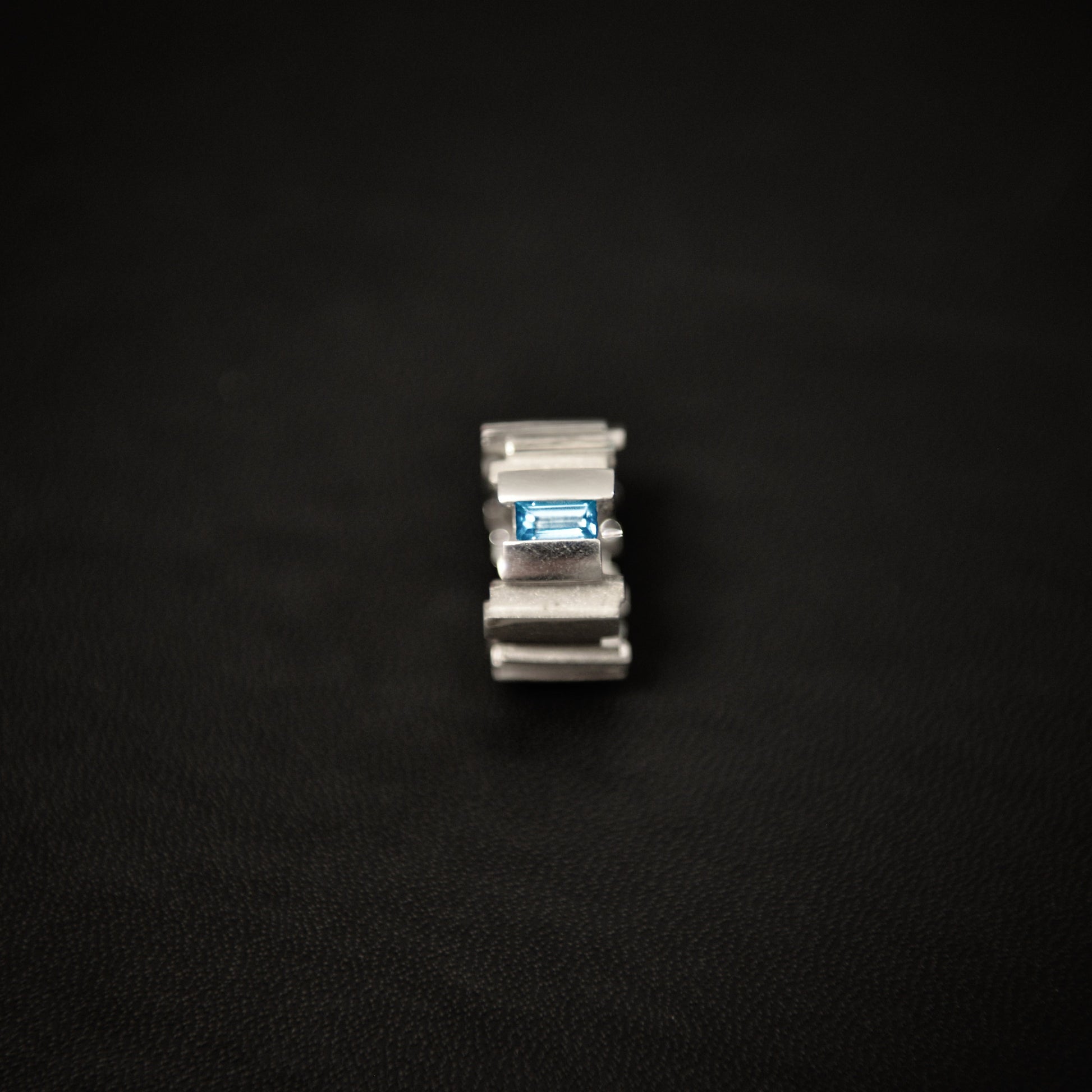 Custom Baguette ring with topaz