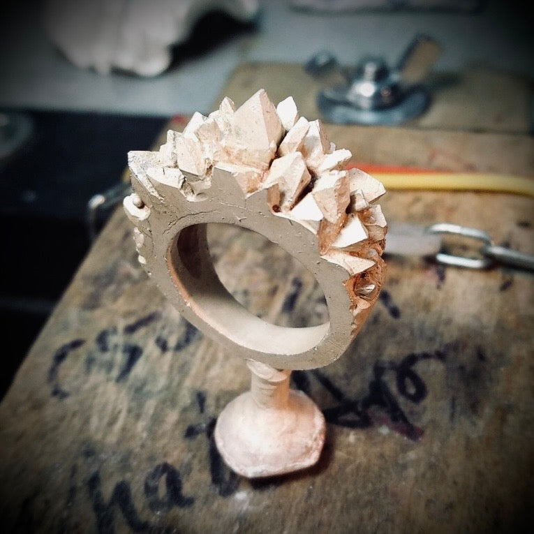 silver casted ring