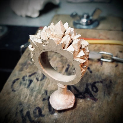 silver casted ring