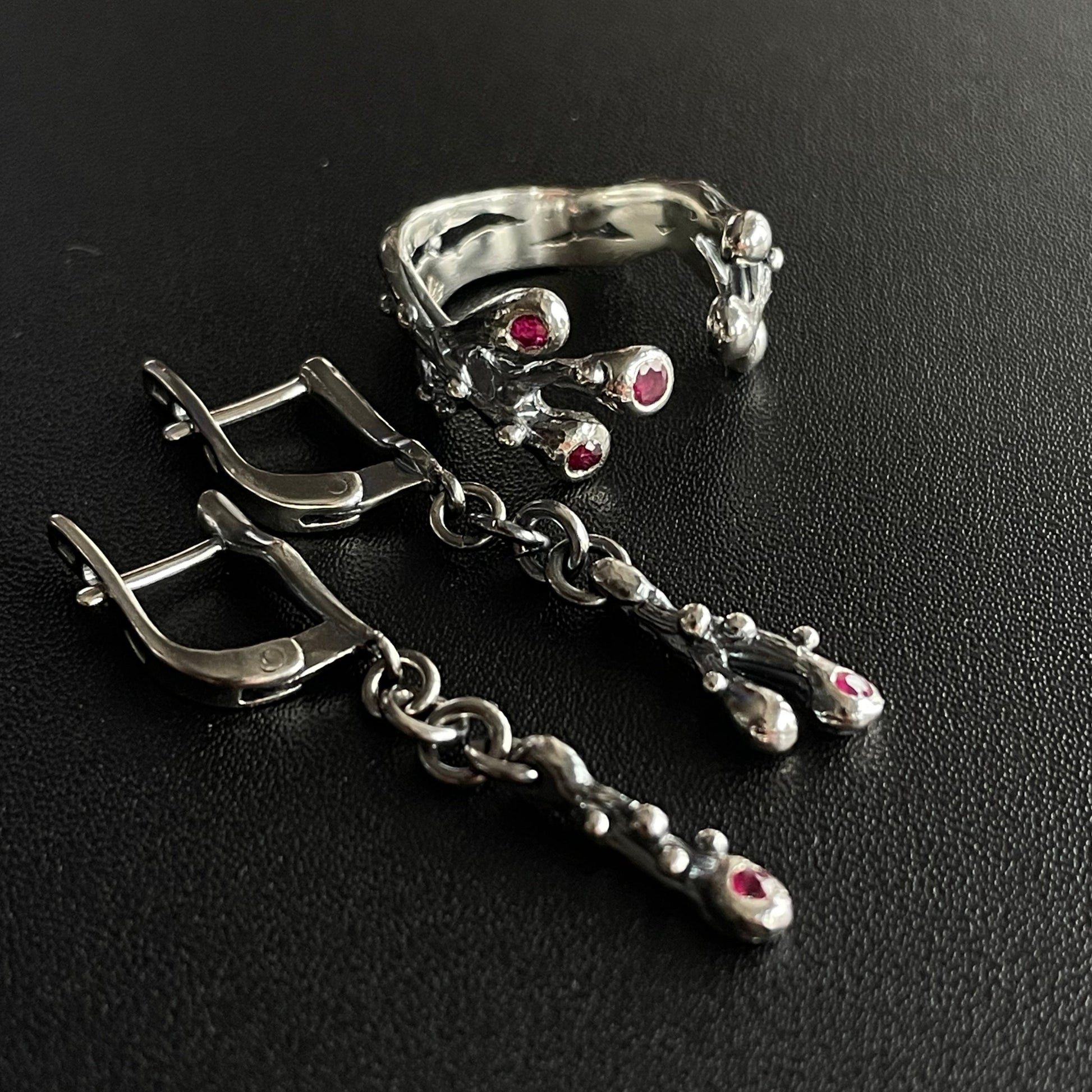 multi stone ring with rubies