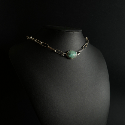 Emerald Chain Choker Necklace - Peaceful Green