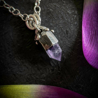 Amethyst Crystal Silver Pendant