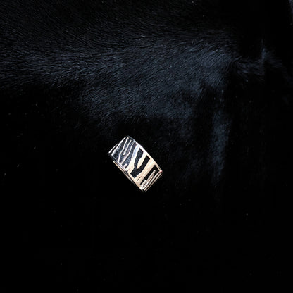 Wide Silver Zebra  Ring - WILD Zebra