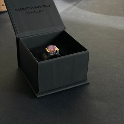 custom made ring with rare mexican opal