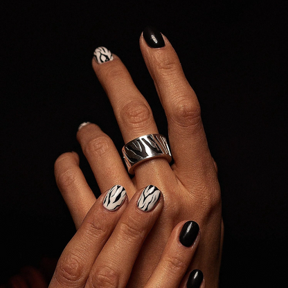 zebra ring silver 