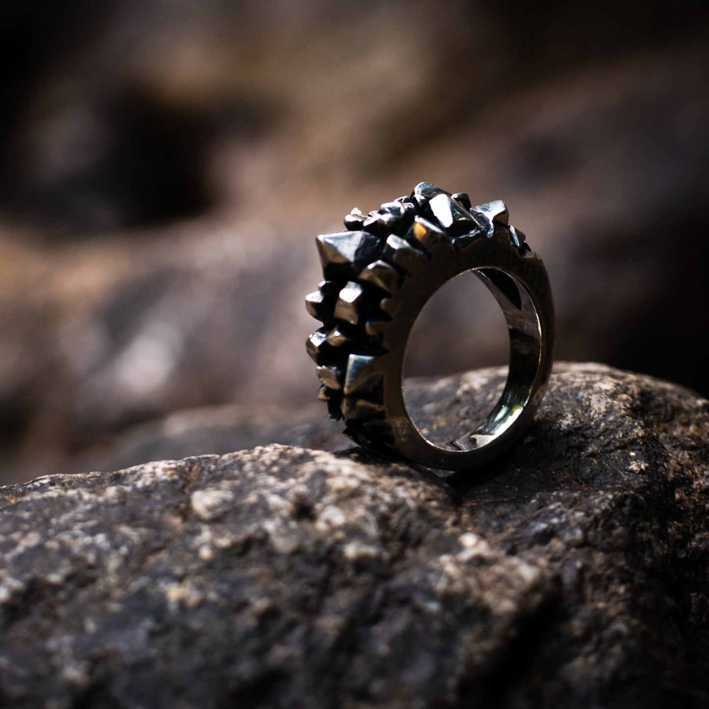 brutalist silver ring