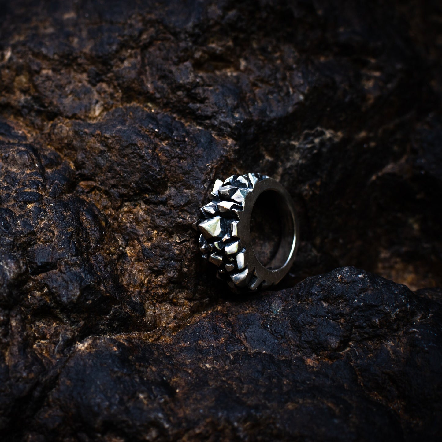 brutalist silver ring