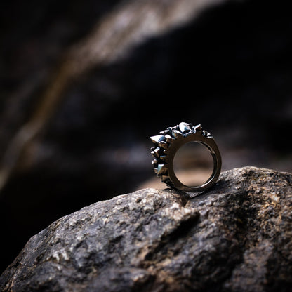 brutalist silver ring