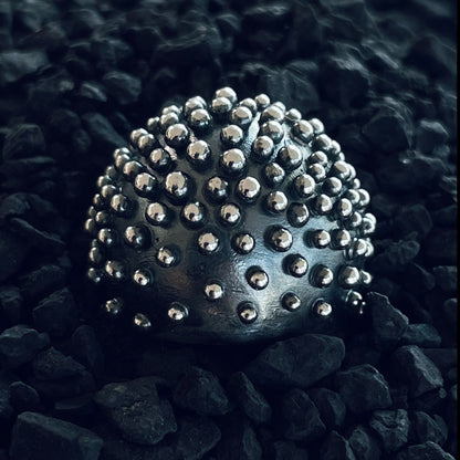 dotted dome silver ring